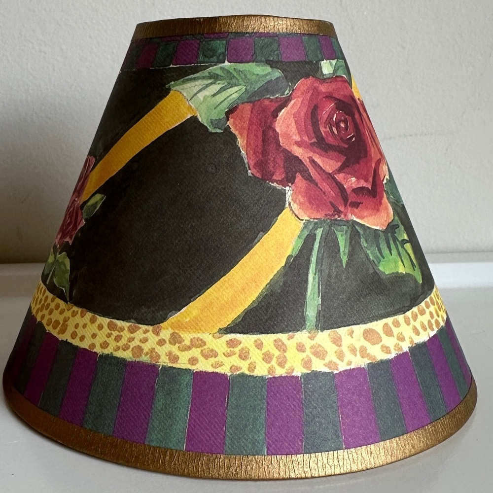 Vintage MacKenzie-Childs Paper Lampshades Floral Clip On - Picture 6 of 14
